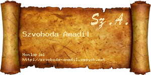 Szvoboda Amadil névjegykártya